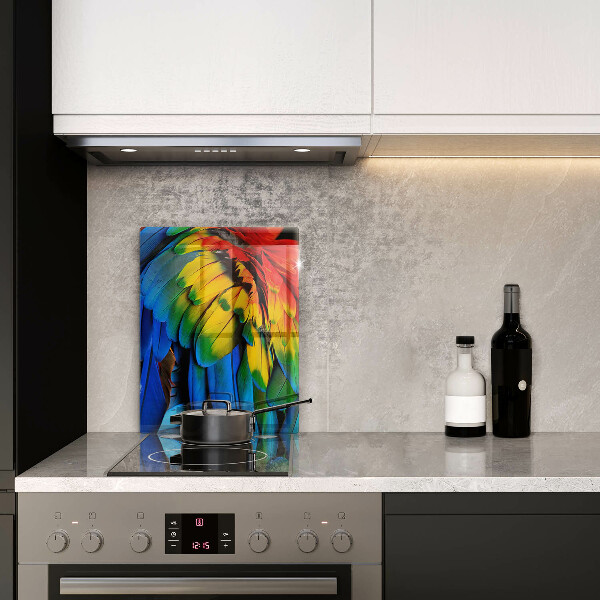 Deska kuchenna szklana Barwne pióra papugi