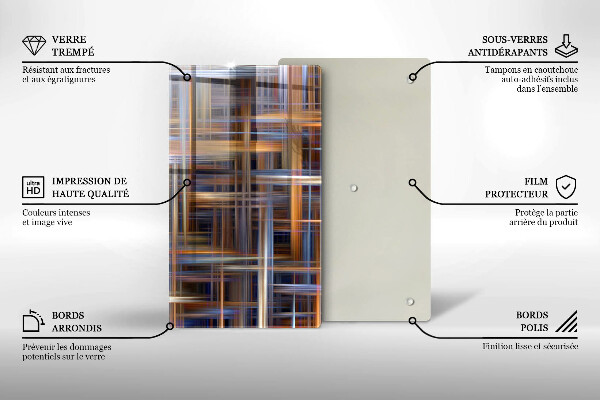 Deska kuchenna szklana Abstrakcyjne linie farb