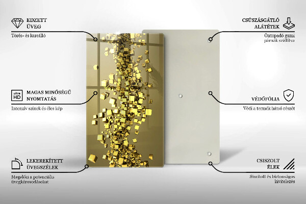 Deska kuchenna szklana Abstrakcja geometria 3D
