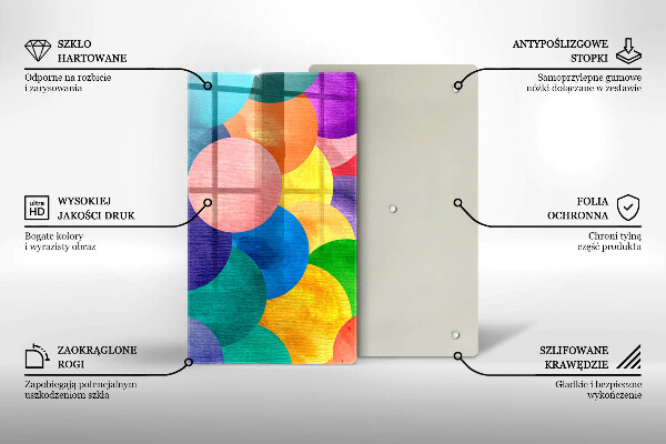 Deska kuchenna szklana Barwne koła
