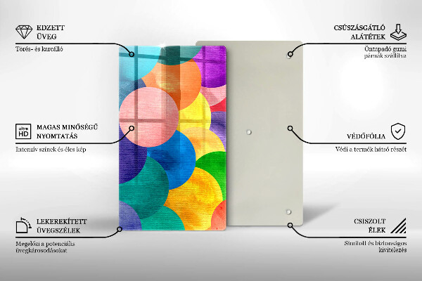 Deska kuchenna szklana Barwne koła