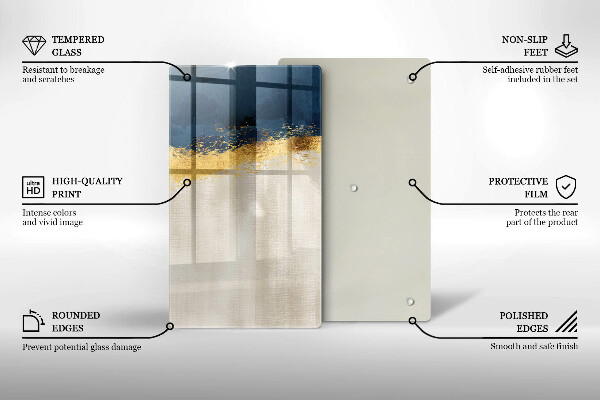 Deska kuchenna szklana Abstrakcja złoto