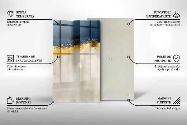 Deska kuchenna szklana Abstrakcja złoto