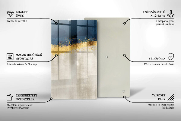 Deska kuchenna szklana Abstrakcja złoto