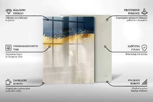 Deska kuchenna szklana Abstrakcja złoto