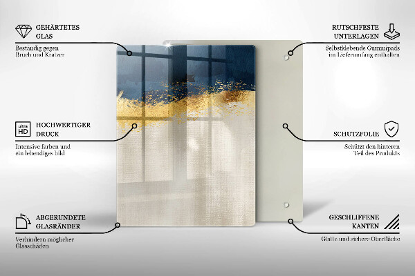 Deska kuchenna szklana Abstrakcja złoto