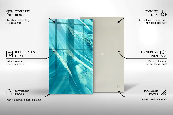 Deska kuchenna szklana Delikatne piórka