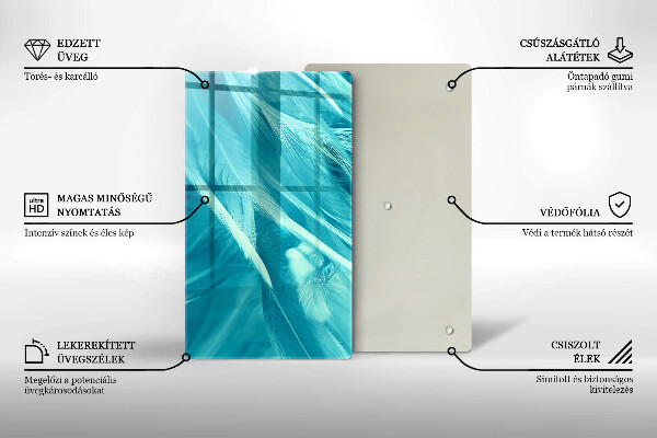 Deska kuchenna szklana Delikatne piórka