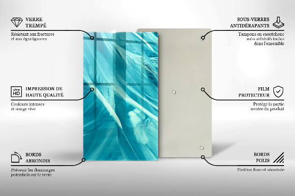 Deska kuchenna szklana Delikatne piórka