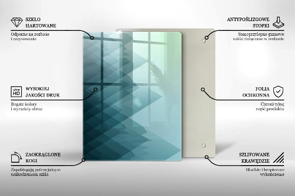 Deska kuchenna szklana Delikatne piórka
