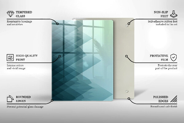 Deska kuchenna szklana Delikatne piórka