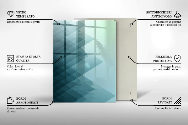Deska kuchenna szklana Delikatne piórka