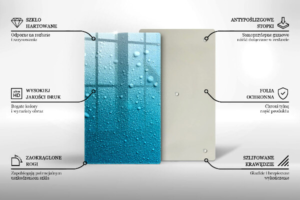Deska kuchenna szklana Krople wody