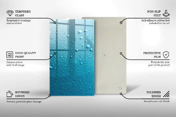 Deska kuchenna szklana Krople wody