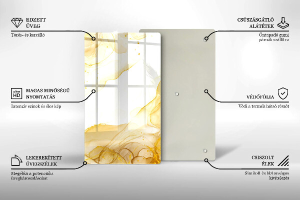 Deska kuchenna szklana Złota abstrakcja