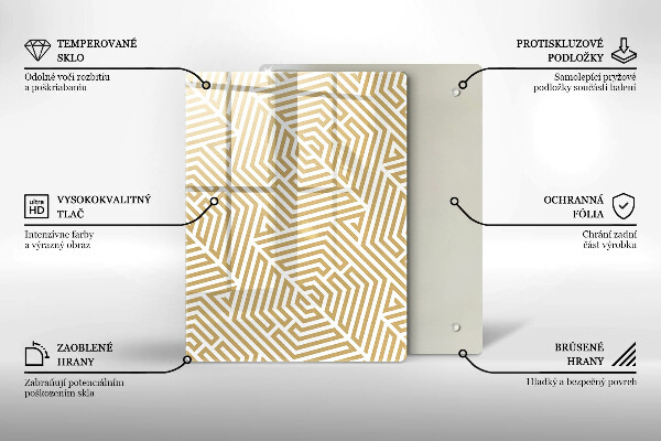 Deska kuchenna szklana Złota abstrakcja