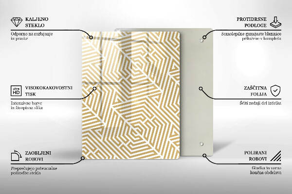 Deska kuchenna szklana Złota abstrakcja