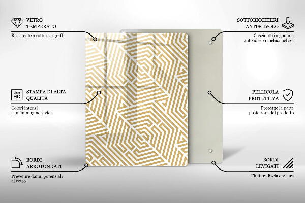 Deska kuchenna szklana Złota abstrakcja