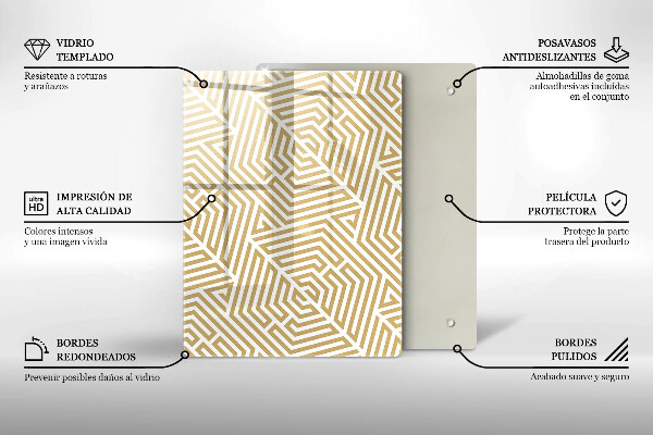 Deska kuchenna szklana Złota abstrakcja