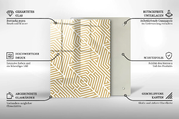 Deska kuchenna szklana Złota abstrakcja