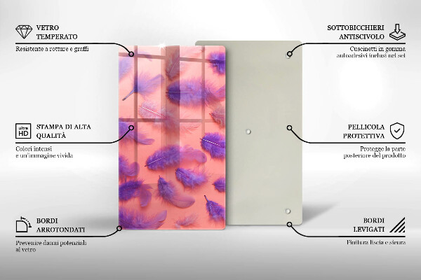 Deska kuchenna szklana Puchate piórka