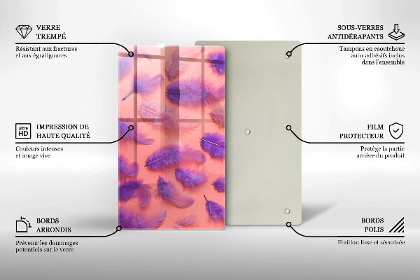Deska kuchenna szklana Puchate piórka