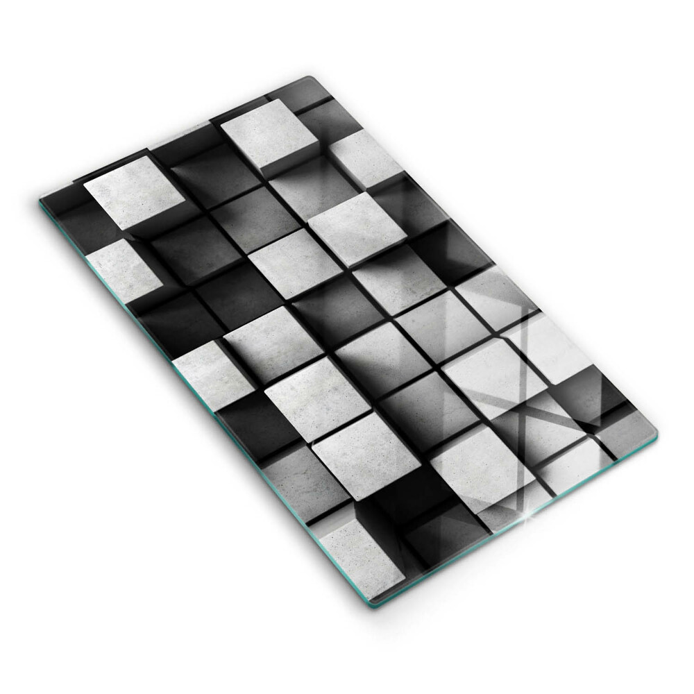Deska kuchenna szklana Abstrakcja kwadraty 3D