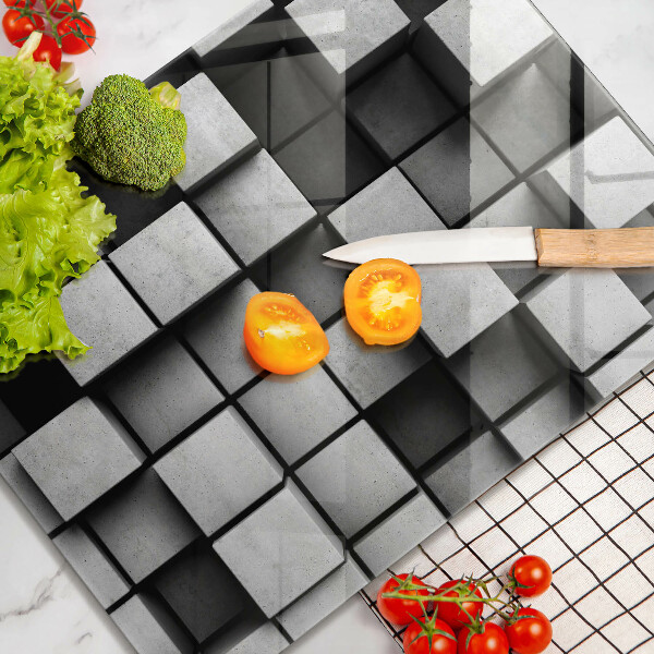 Deska kuchenna szklana Abstrakcja kwadraty 3D