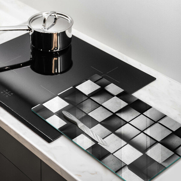 Deska kuchenna szklana Abstrakcja kwadraty 3D