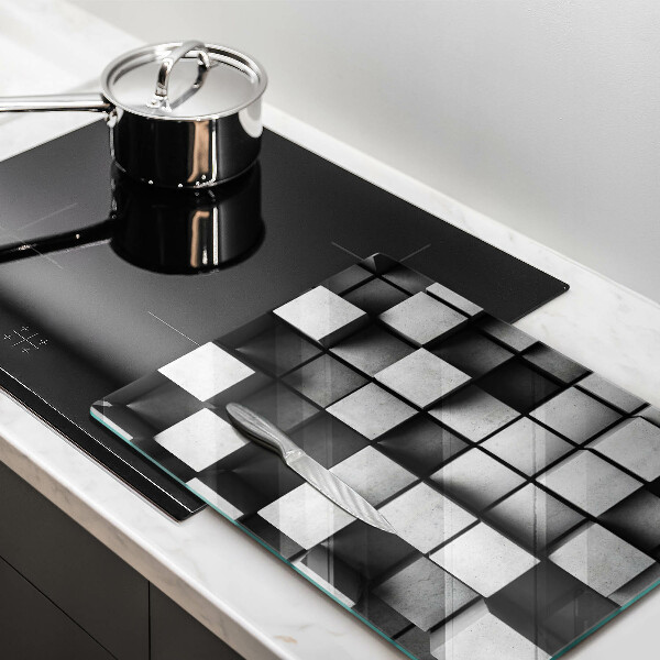 Deska kuchenna szklana Abstrakcja kwadraty 3D