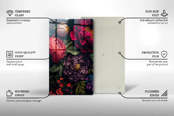 Deska kuchenna szklana Piękne kwiaty