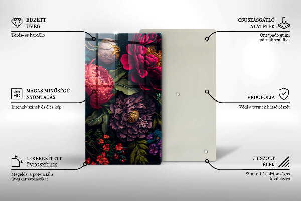 Deska kuchenna szklana Piękne kwiaty