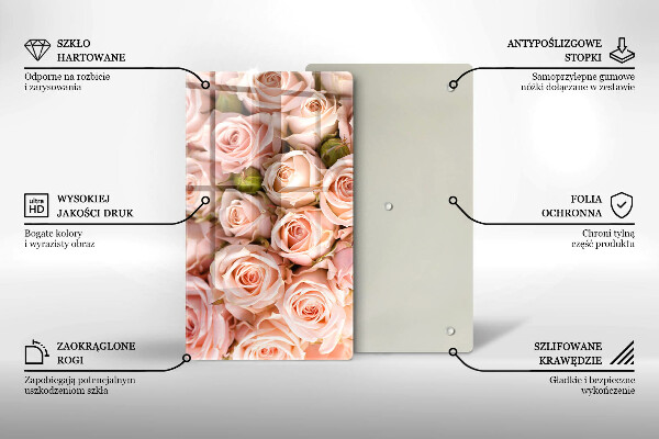 Deska kuchenna szklana Bukiet delikatne róże