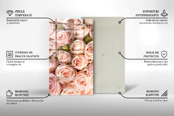 Deska kuchenna szklana Bukiet delikatne róże