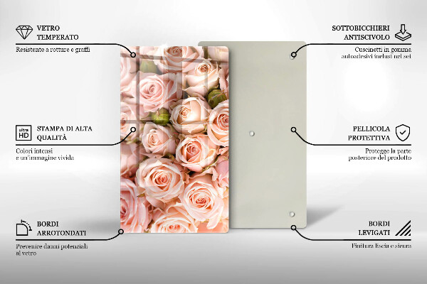 Deska kuchenna szklana Bukiet delikatne róże