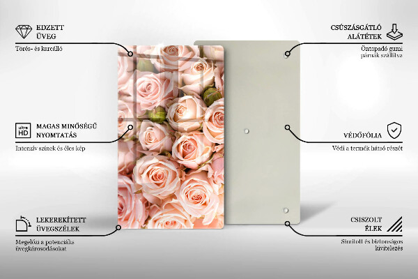 Deska kuchenna szklana Bukiet delikatne róże