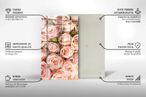 Deska kuchenna szklana Bukiet delikatne róże