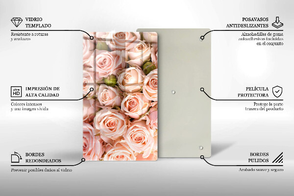 Deska kuchenna szklana Bukiet delikatne róże