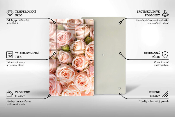 Deska kuchenna szklana Bukiet delikatne róże
