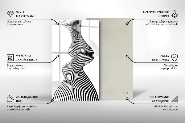 Deska kuchenna szklana Linearna abstrakcja