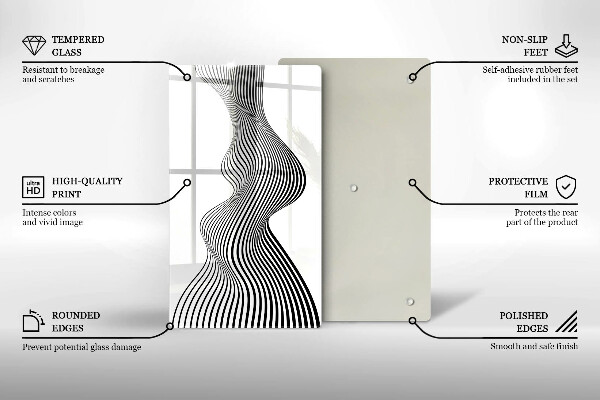 Deska kuchenna szklana Linearna abstrakcja
