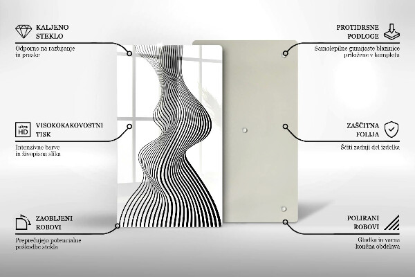Deska kuchenna szklana Linearna abstrakcja