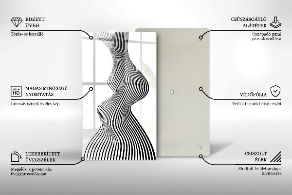 Deska kuchenna szklana Linearna abstrakcja