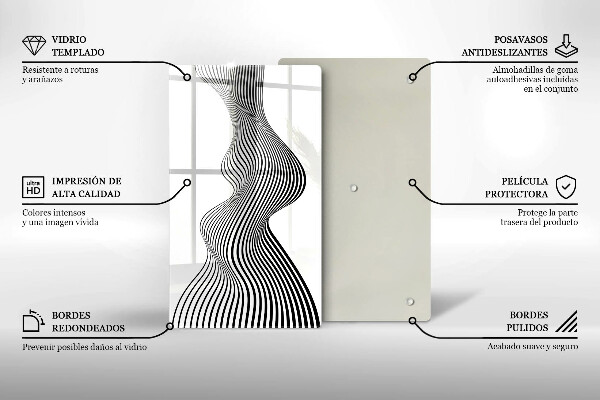 Deska kuchenna szklana Linearna abstrakcja