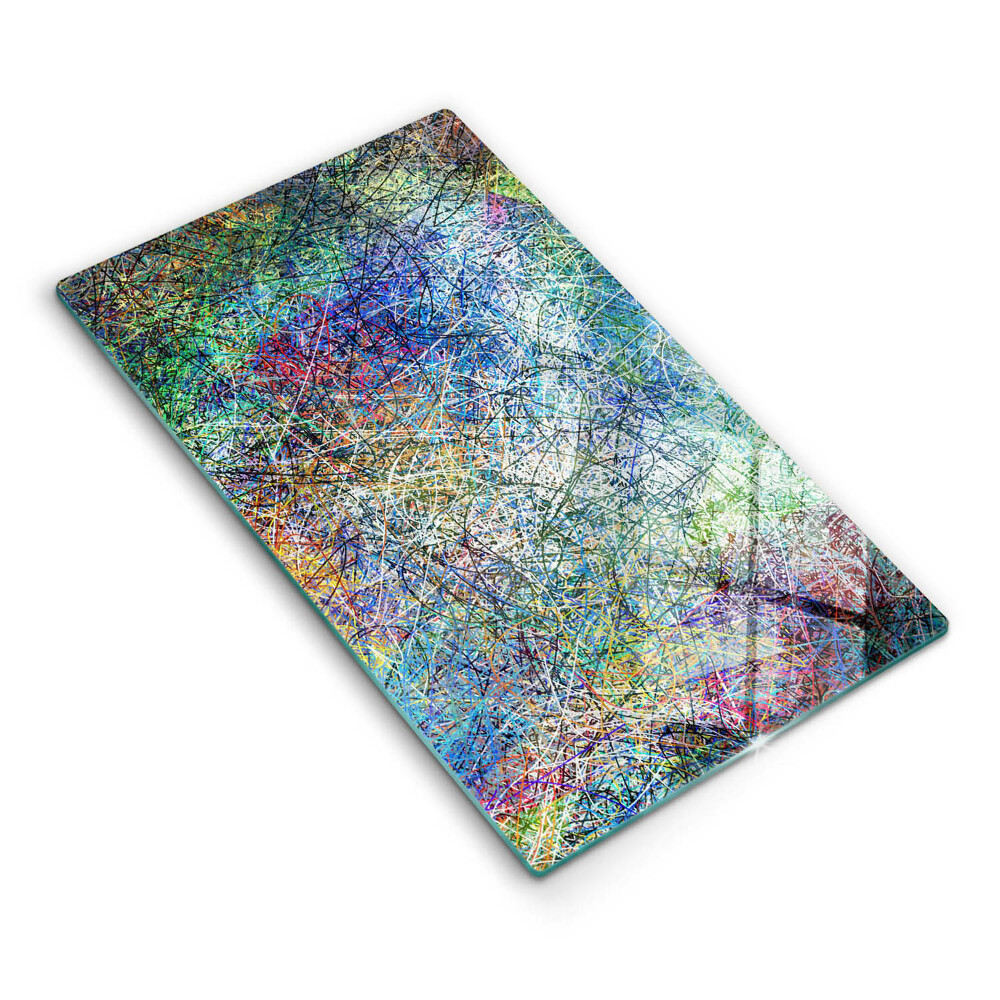 Deska kuchenna szklana Kolorowa abstrakcja linii