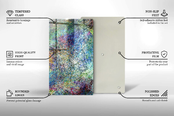 Deska kuchenna szklana Kolorowa abstrakcja linii