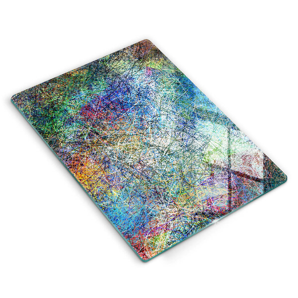 Deska kuchenna szklana Kolorowa abstrakcja linii