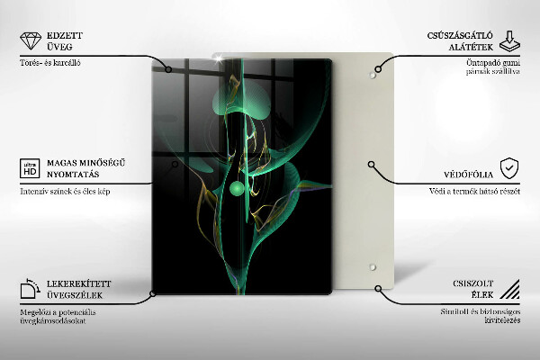 Deska kuchenna szklana Kolorowa abstrakcja linii