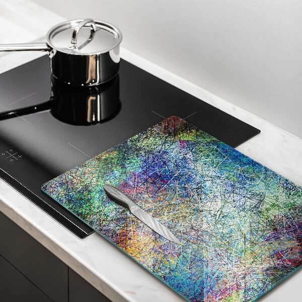 Deska kuchenna szklana Kolorowa abstrakcja linii