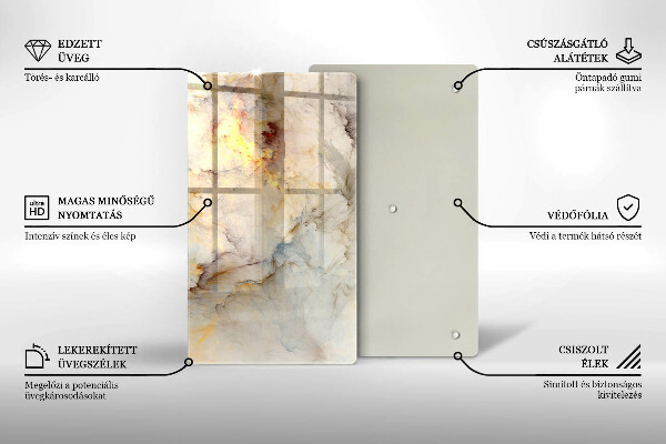 Deska kuchenna szklana Tekstura marmur ze złotem